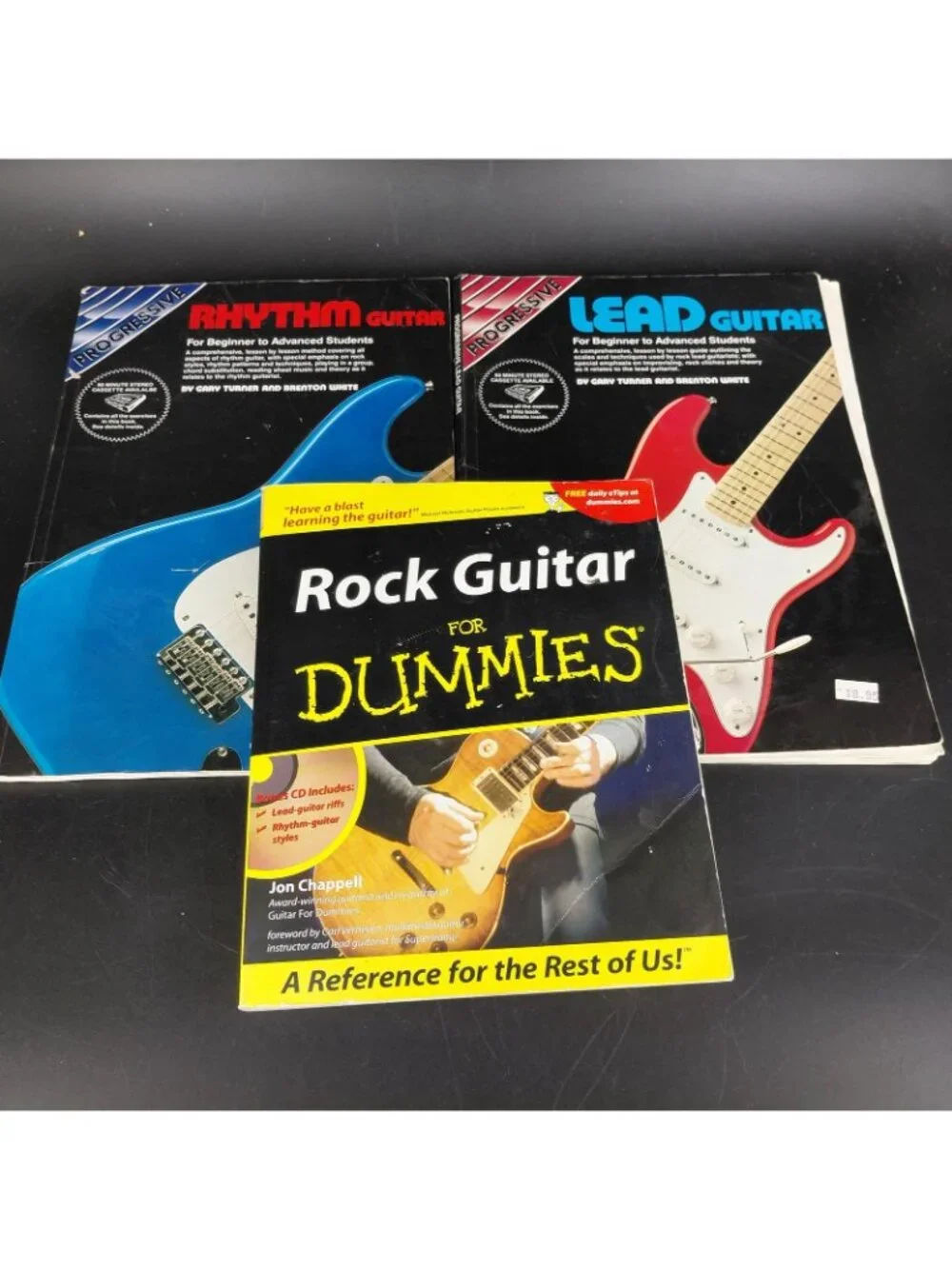 Vintage Rock Guitar Lesson Books Lot 3 Chappell Turner White Paperback Dummies